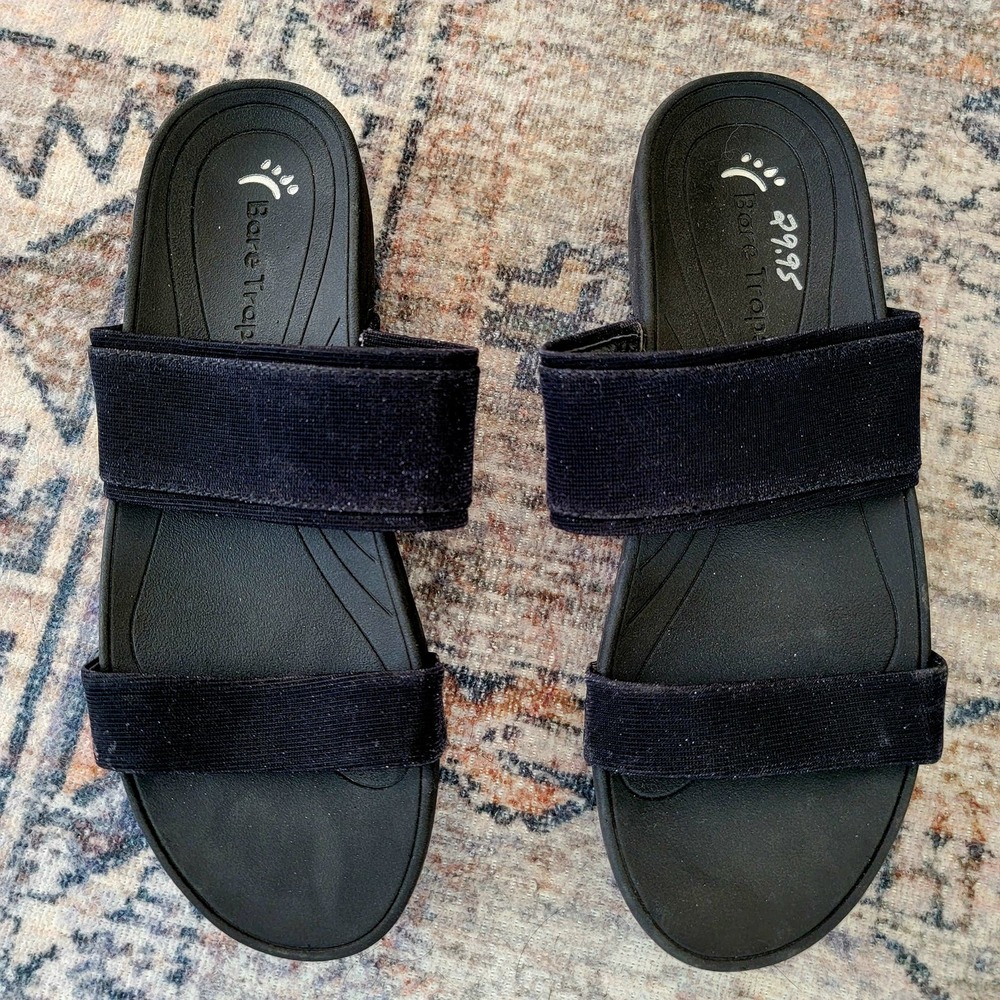 Baretraps Gemini black slide sandals‎ adjustable comfort size 10M